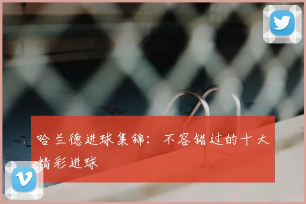 哈兰德进球集锦：不容错过的十大精彩进球